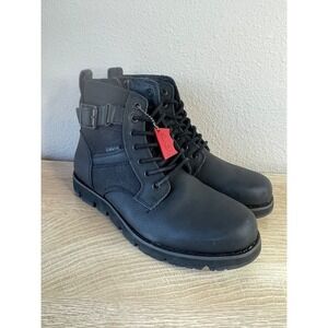 NWT Levi's Cobalt Boots Men's 8 Black Leather Lace Up Ankle Outdoor Hiking